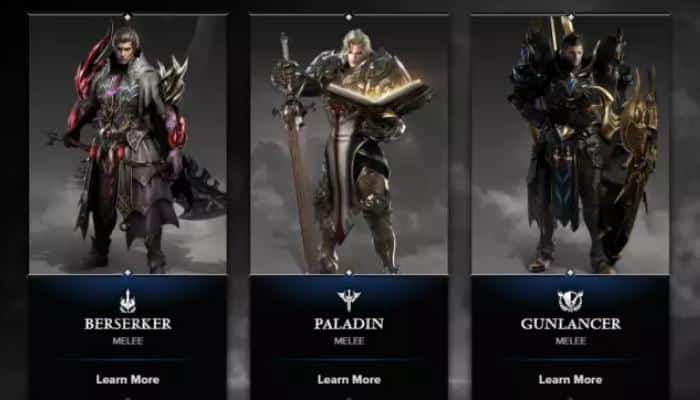 Visão geral do Warrior de Lost Ark Berserker, Gunlancer e Paladin