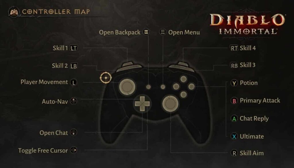 Suporte para controle em Diablo Immortal