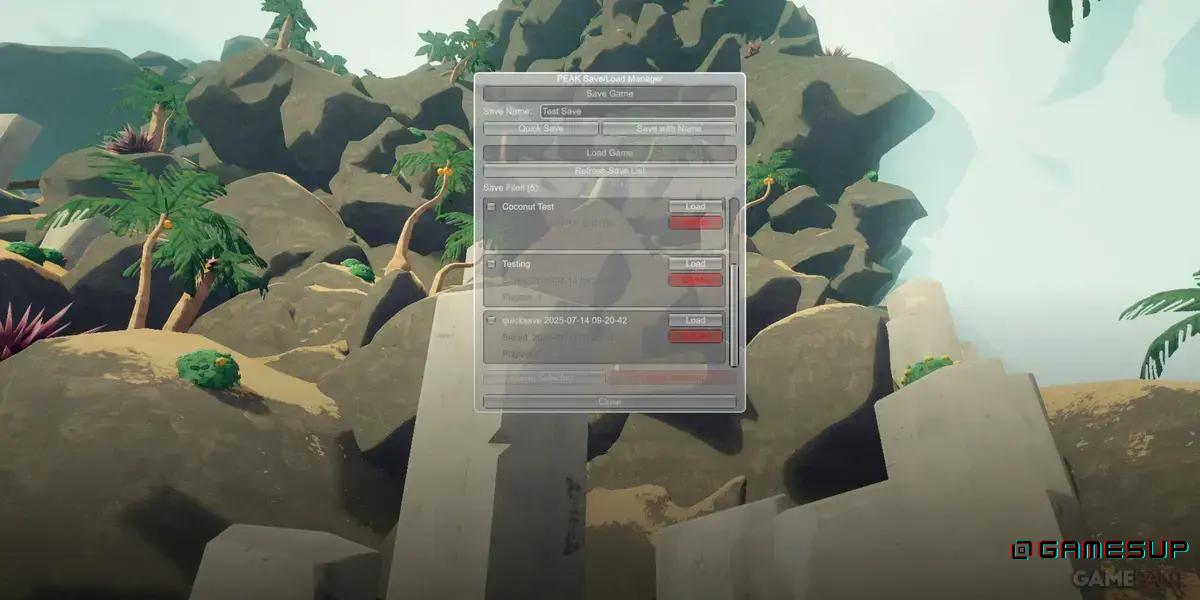 salvar progresso em PEAK