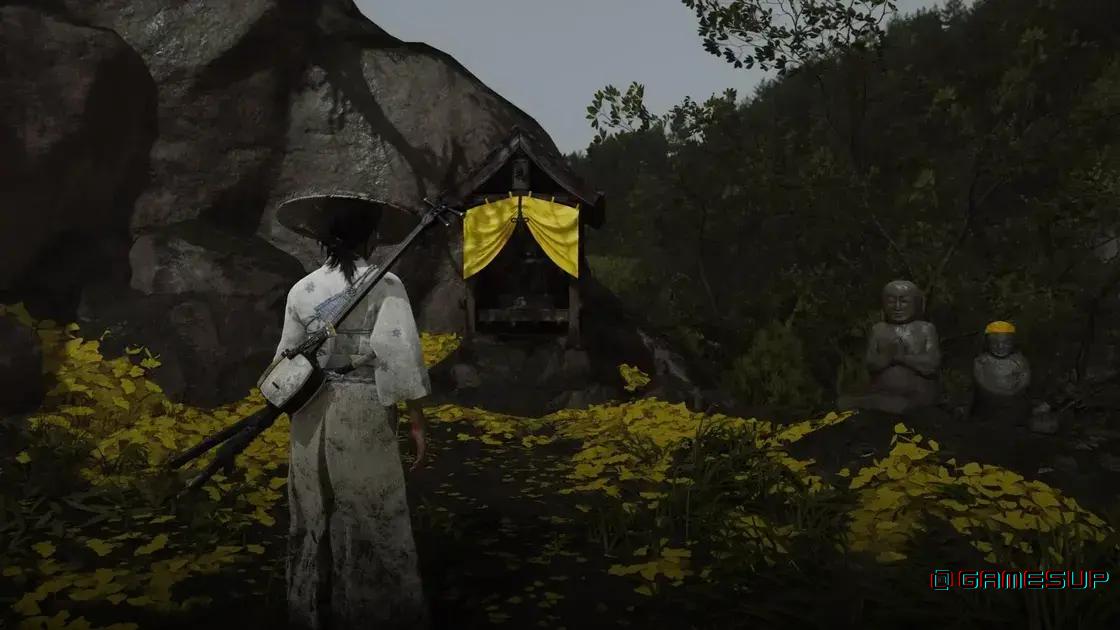 como escalar o esconderijo do Stone Spire em Ghost of Yotei