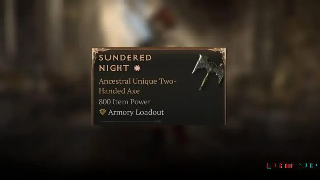 Sundered Night Diablo 4