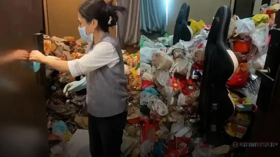 gamer deixa hotel bagunçado